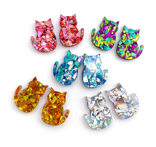 Blossom and Cat - Funky Cat Stud · Glitzy · Choose your colour!