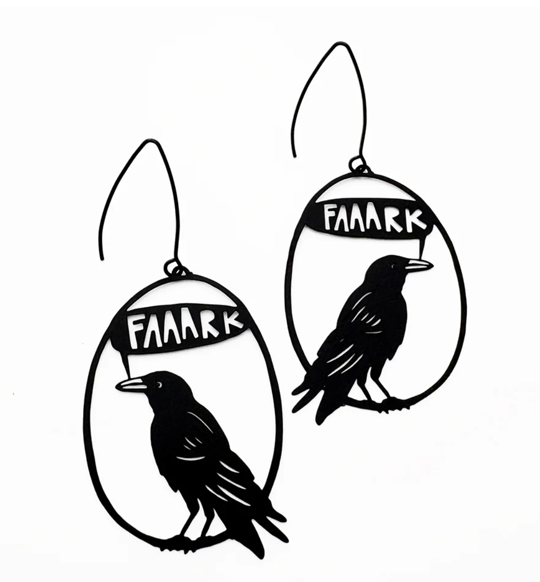 DENZ Crow (Faaark) earrings in Black
