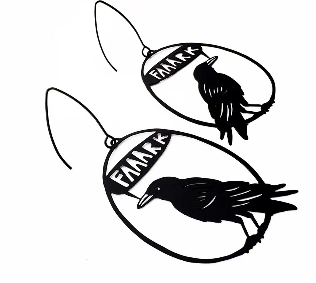 DENZ Crow (Faaark) earrings in Black