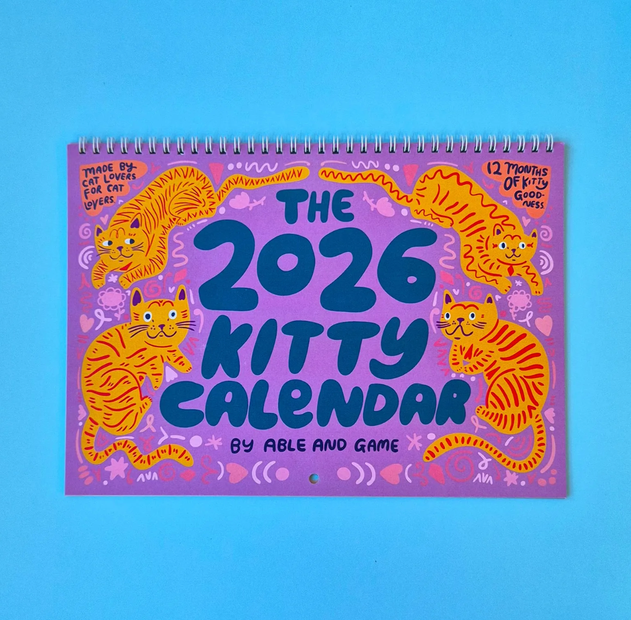 2026 Kitty Calendar | 2026 Wall Calendar | Cat Calendar | 2026 Wall Planner by Able and Game (Copy) (Copy)