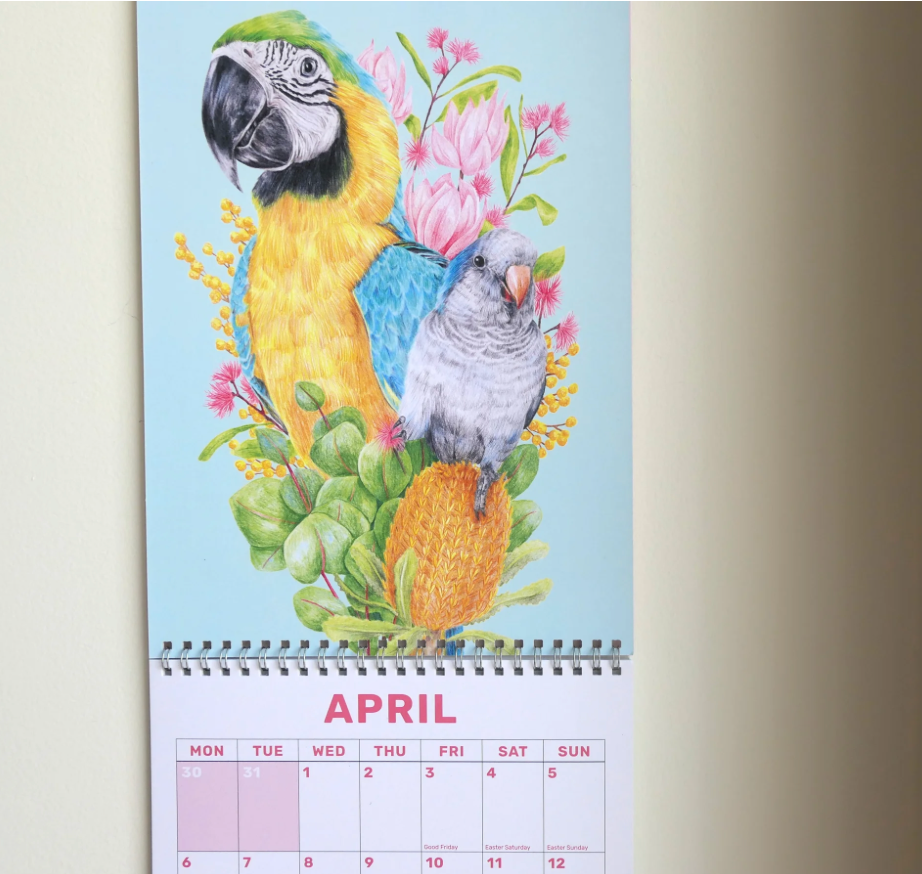 2026 Parrots Calendar by Kayla Reay