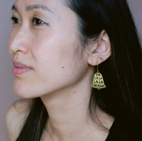 DENZ Mini "Fa La La" Bell earrings in Gold or Silver