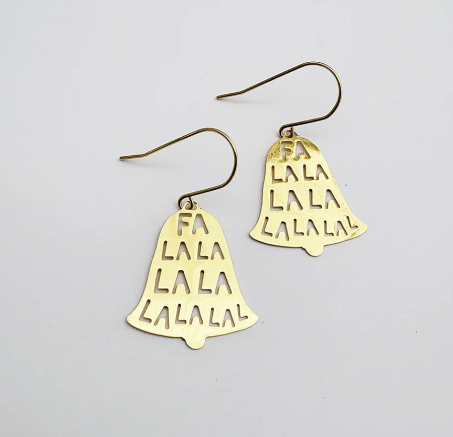 DENZ Mini "Fa La La" Bell earrings in Gold or Silver
