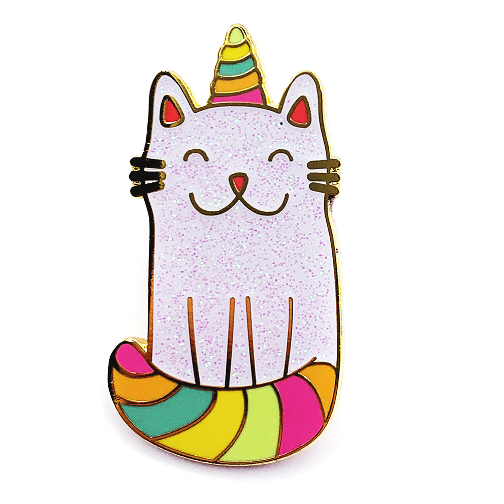 Blossom & Cat - Caticorn Enamel Pin · Lilac or Yellow · Choose Your Colour