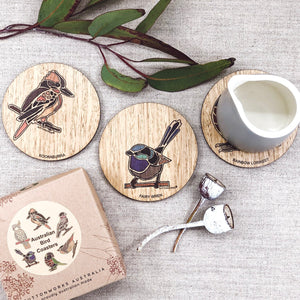 Coloured Bird Coasters by BUTTONWORKS (Set of six)