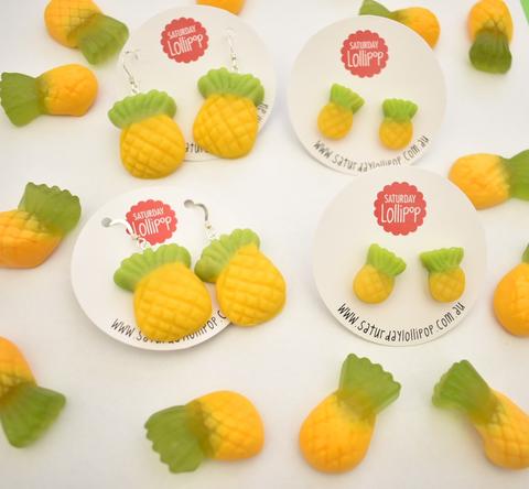 Saturday Lollipop - food earrings - pineapple danglies!