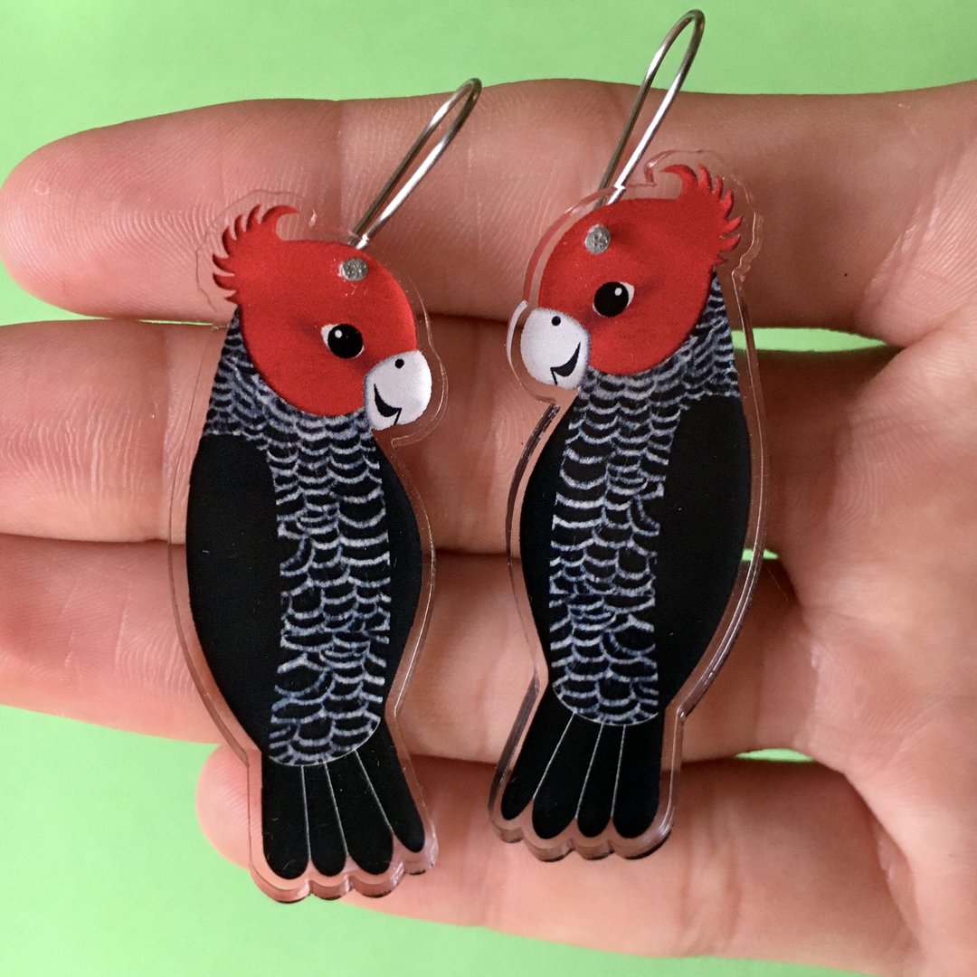 Smyle Designs - Gang Gang Cockatoo Earrings