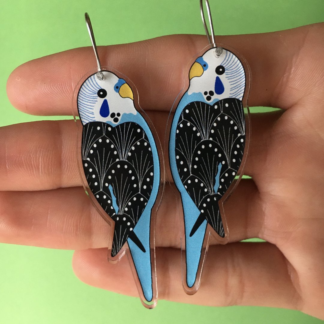 Smyle Designs - Blue Budgie Earrings Earrings