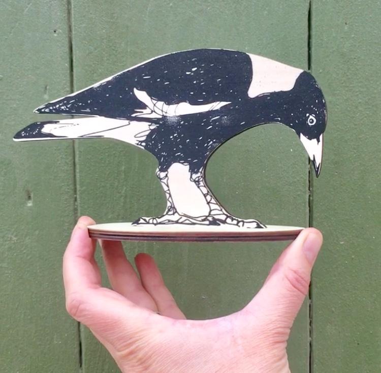 Bridget Farmer - Standing Bird - Australian Magpie
