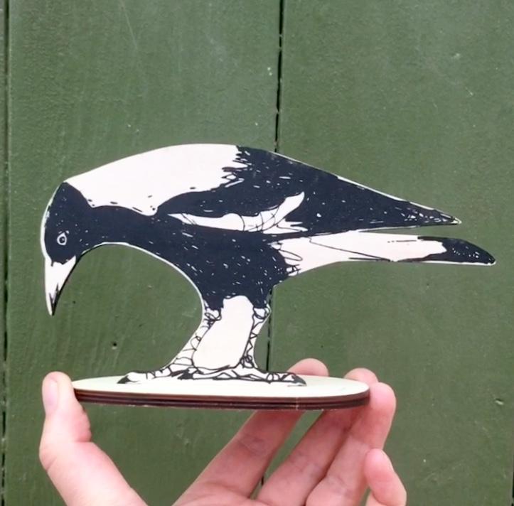 Bridget Farmer - Standing Bird - Australian Magpie