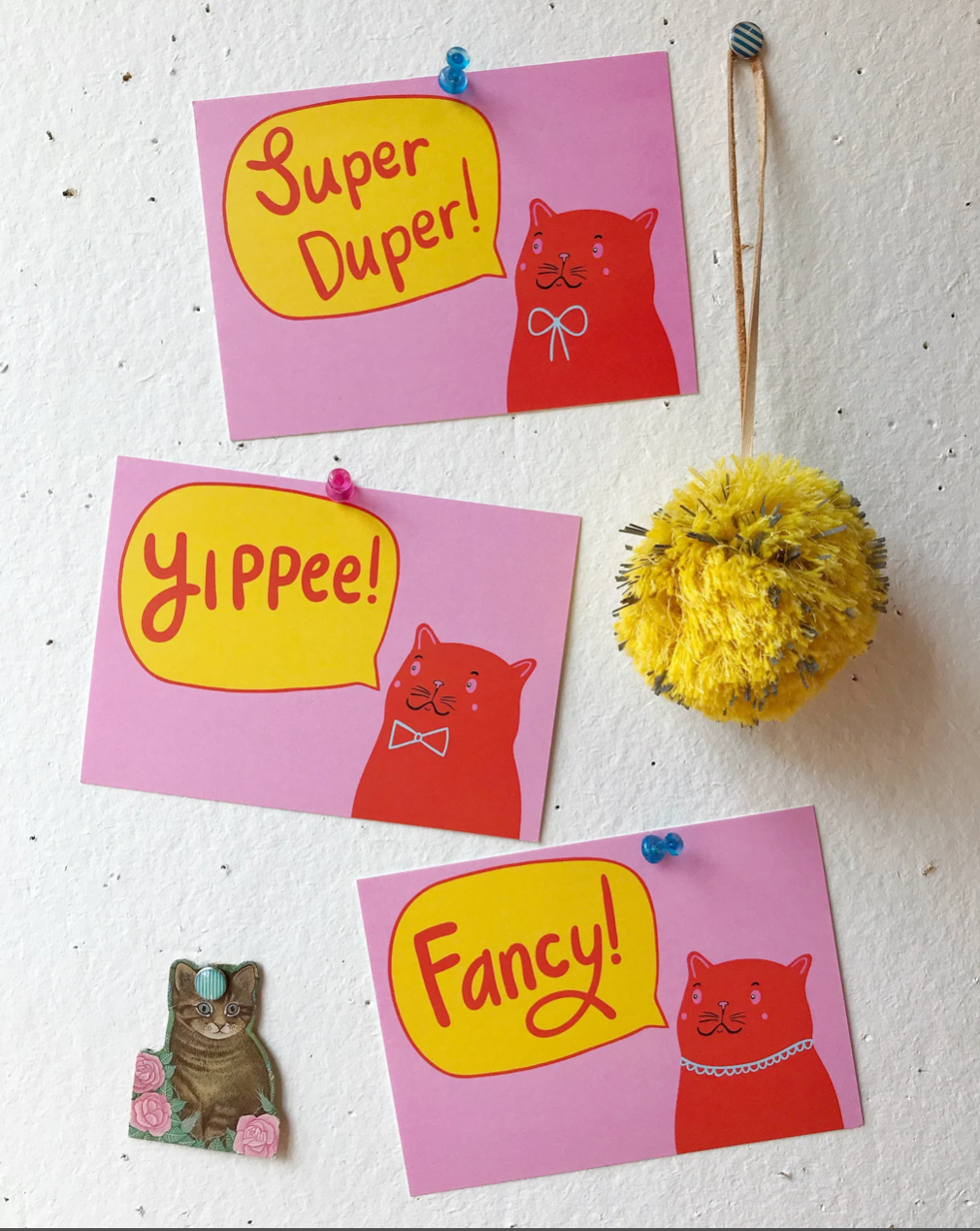 Able and Game Postcards - Red Cats - Pack Of Eight