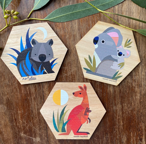 Little Hello Studio Australian Natives Wooden Magnets / Set Two