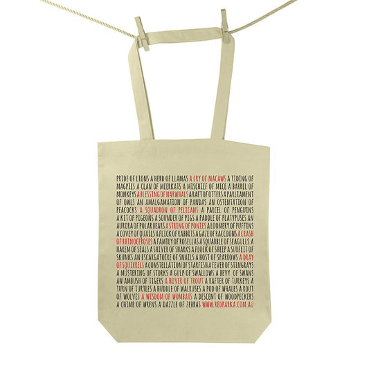 Red Parka (Jen Cossins) - Collective Nouns tote bag