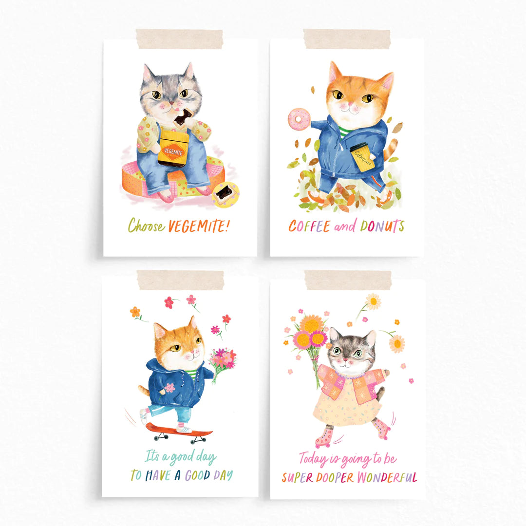 Greeting Card - Happy Cats by Blossom and Cat - Choose from these options!