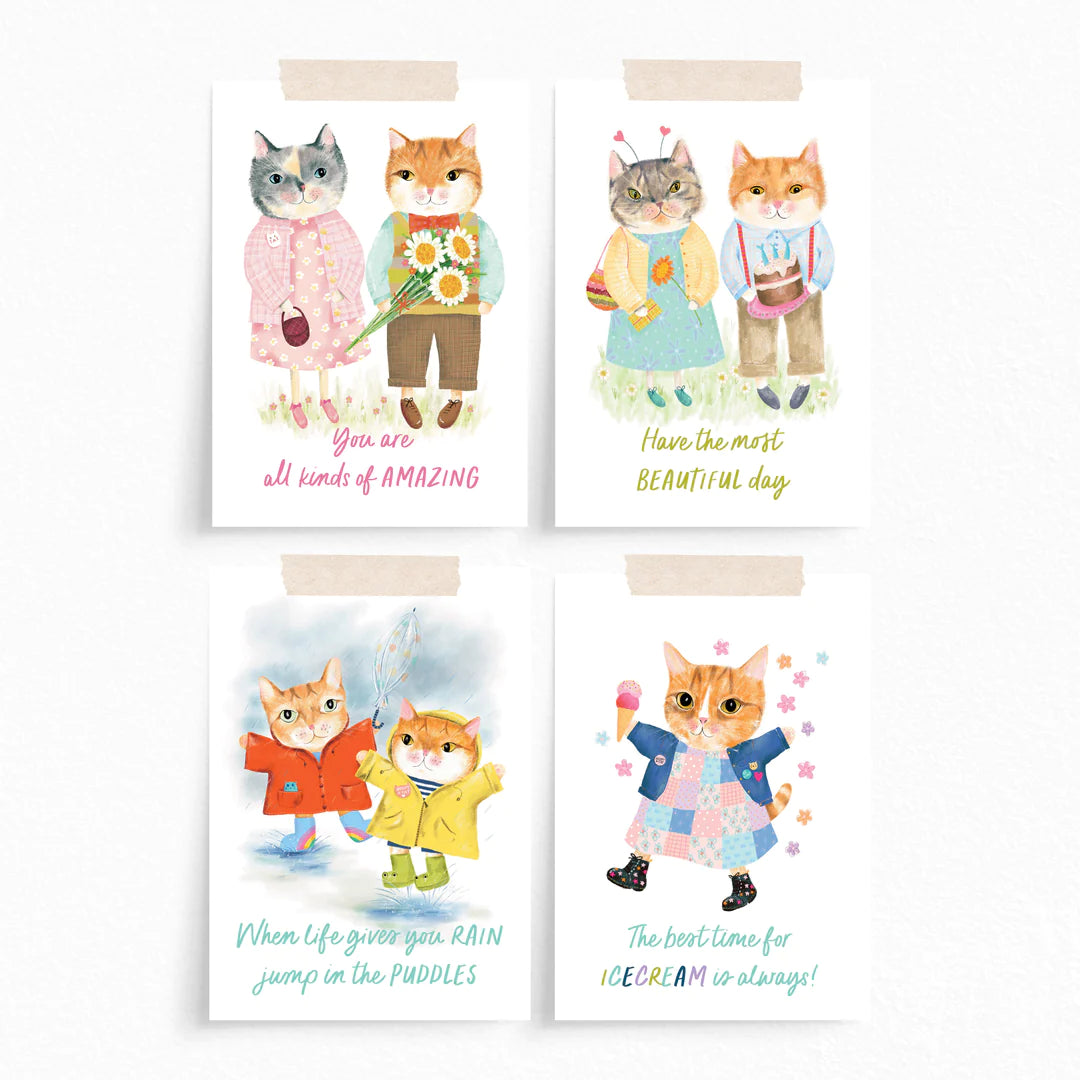 Greeting Card - Happy Cats by Blossom and Cat - Choose from these options!