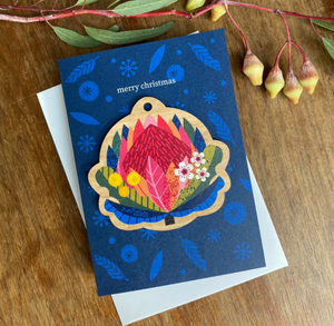 Little Hello Studio Australian Shaped Christmas Decoration Card - choose a design!