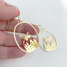 DENZ "Mini Puddings" Christmas dangles statement earrings  -   in gold