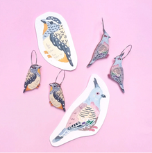 PIxie Nut & Co - Crested Pigeon HOOP EARRINGS