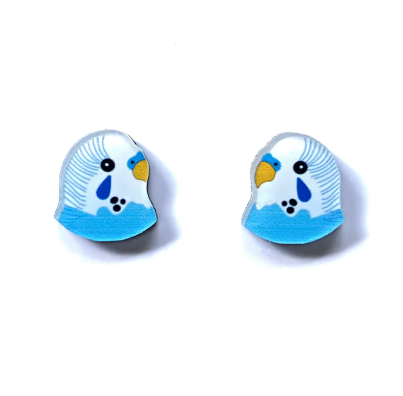 Smyle Designs Blue Budgie Studs