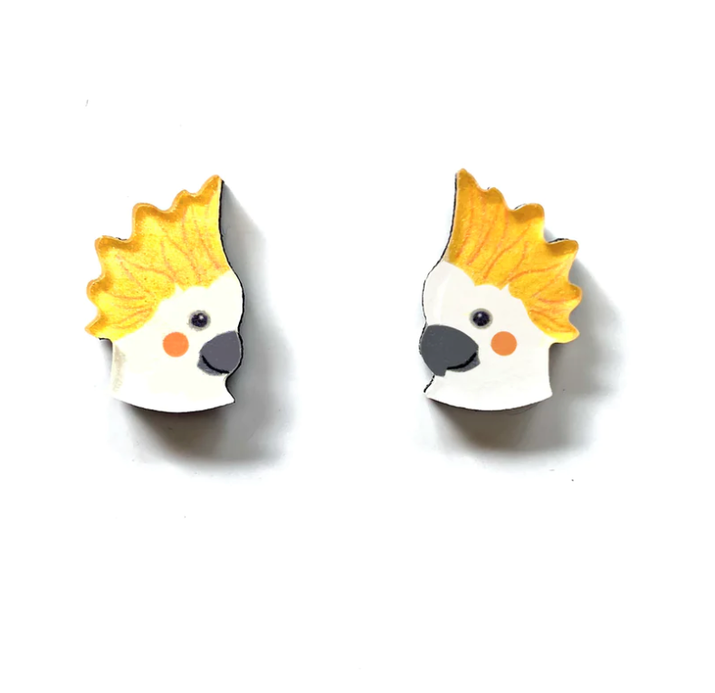 Smyle Designs Sulphur Crested Cockatoo Studs