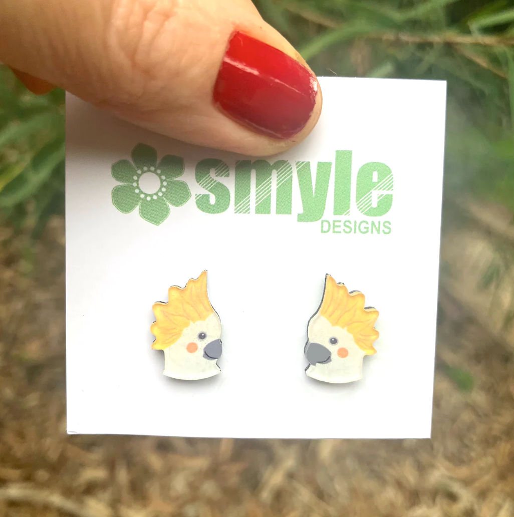 Smyle Designs Sulphur Crested Cockatoo Studs