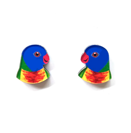 Smyle Designs Rainbow Lorikeet Studs