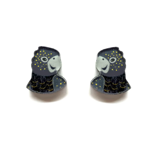 Smyle Designs Black Cockatoo Studs