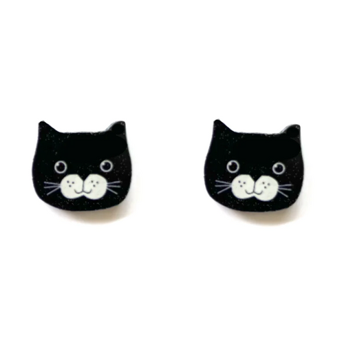 Smyle Designs Black Cat Studs