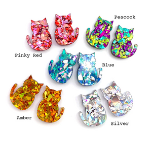 Blossom and Cat - Funky Cat Stud · Glitzy · Choose your colour!