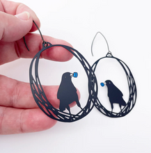 DENZ "Bowerbird" dangles statement earrings