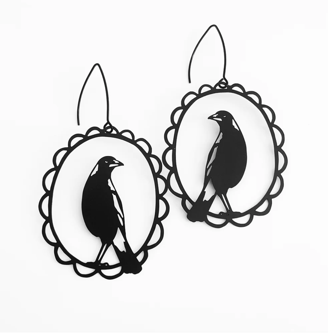 DENZ "Magpie" dangles statement earrings