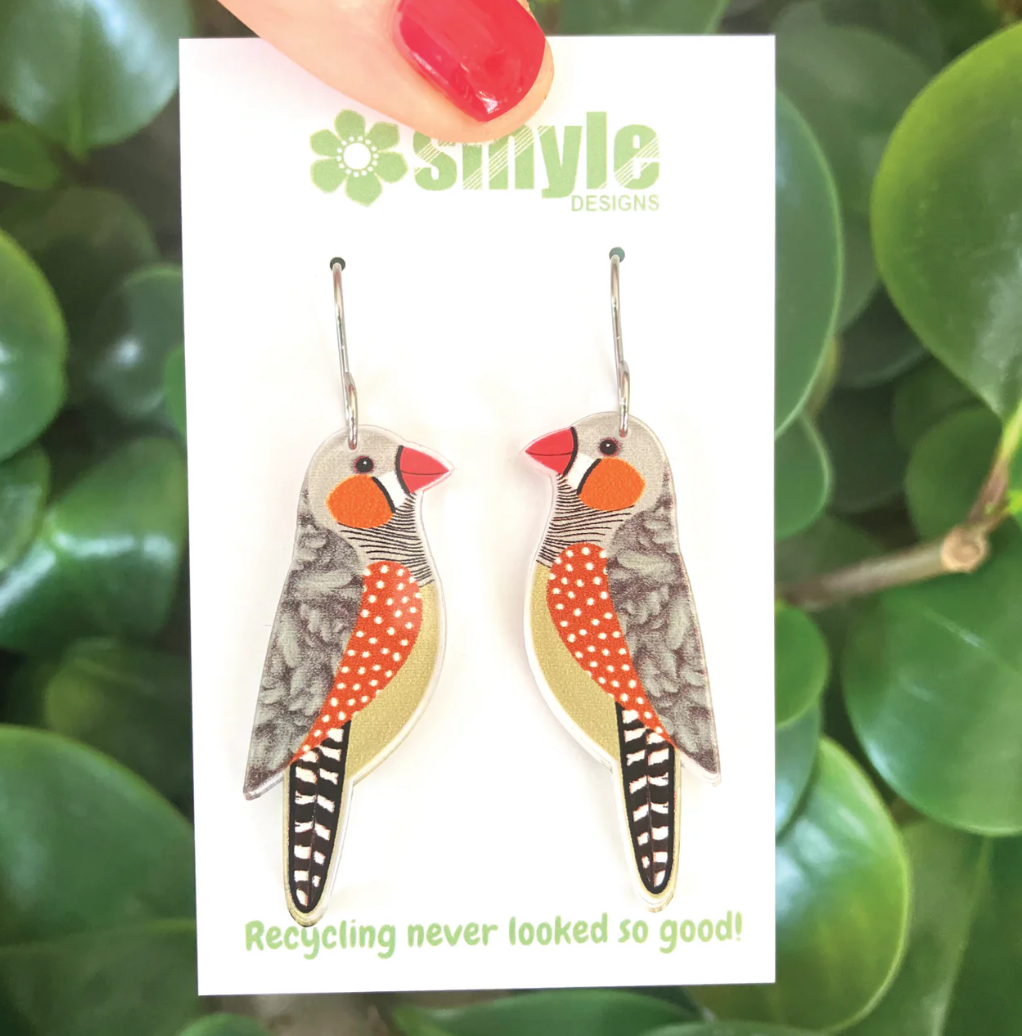 Smyle Designs - Zebra Finch Earrings