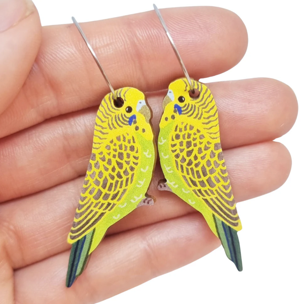 PIxie Nut & Co - Budgie Australian Bird Earrings