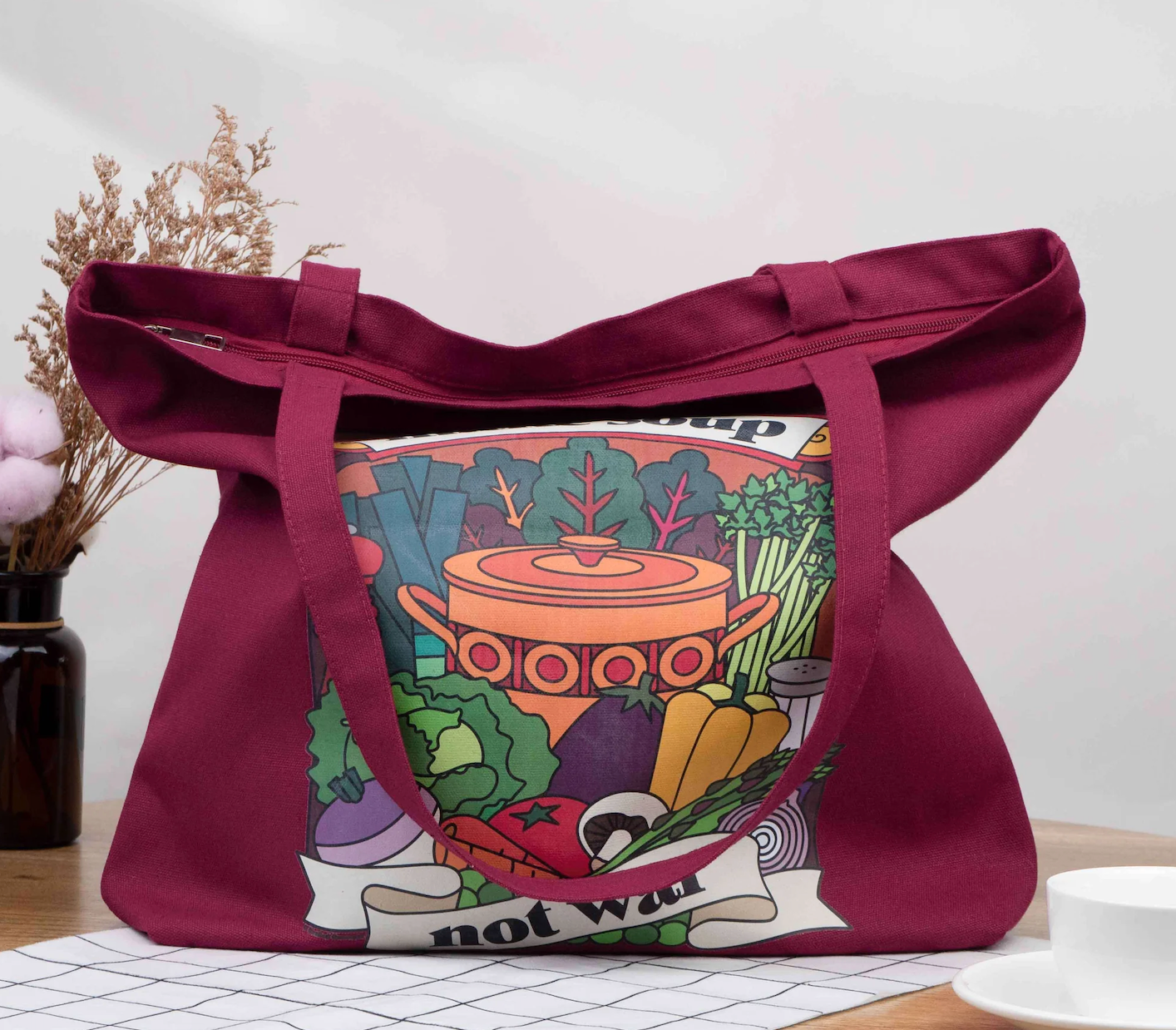 Cooked Concepts - Make Soup Not War Tote