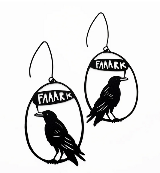 DENZ Crow (Faaark) earrings in Black