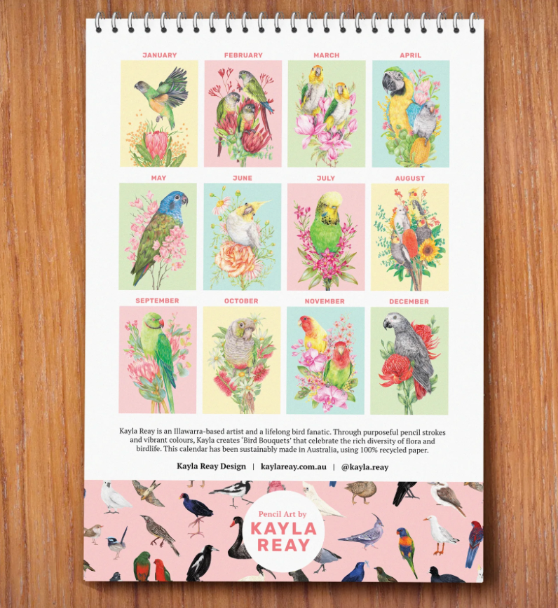 2026 Parrots Calendar by Kayla Reay