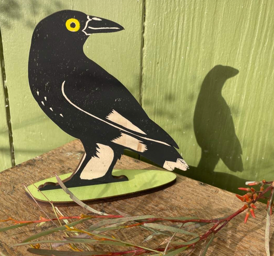Bridget Farmer - Standing Bird - Pied Currawong