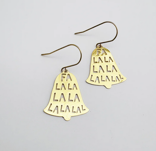 DENZ Mini "Fa La La" Bell earrings in Gold or Silver