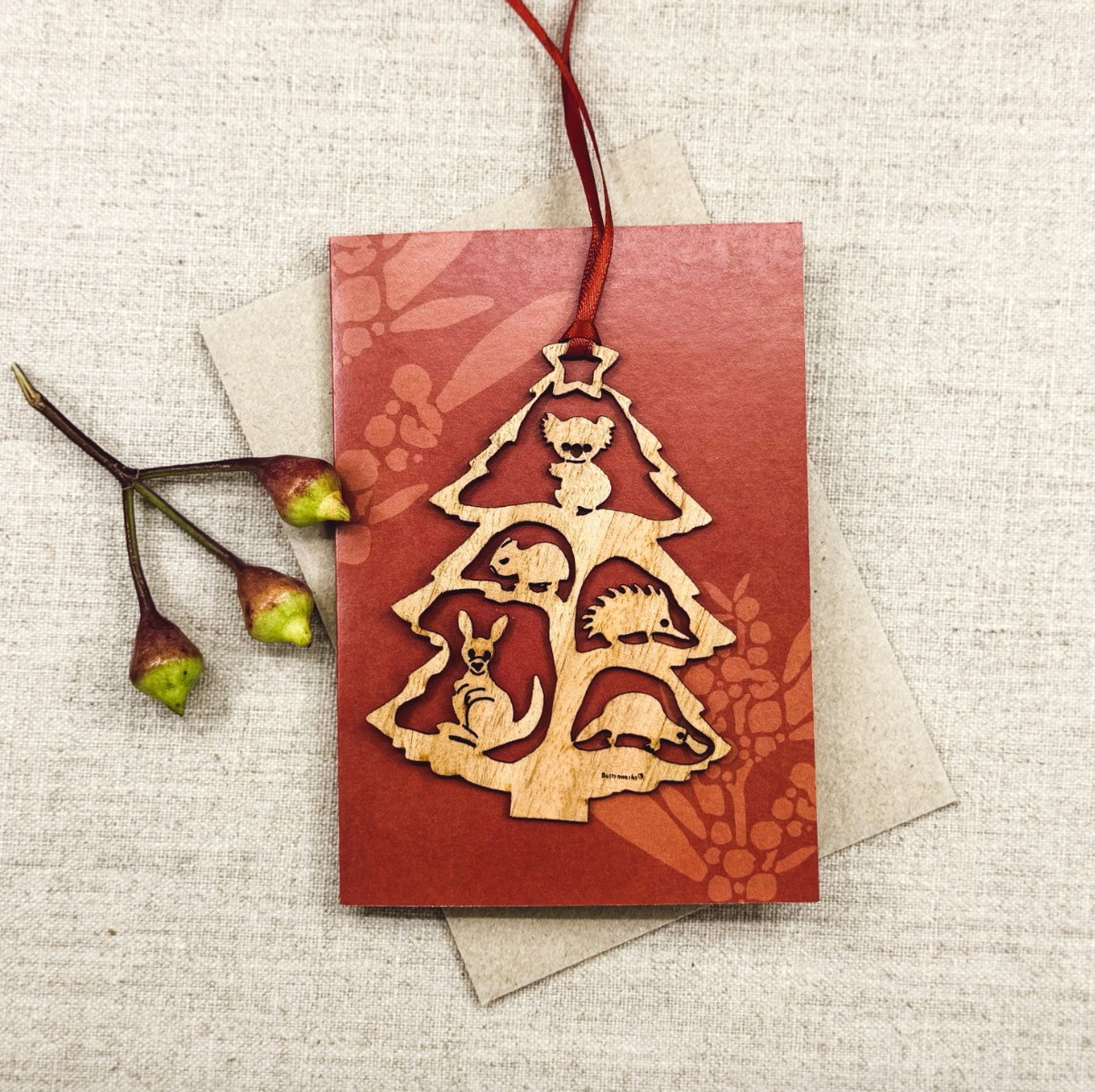 Buttonworks Christmas Tree Decoration Card