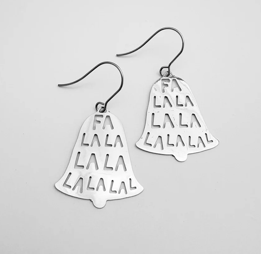 DENZ Mini "Fa La La" Bell earrings in Gold or Silver