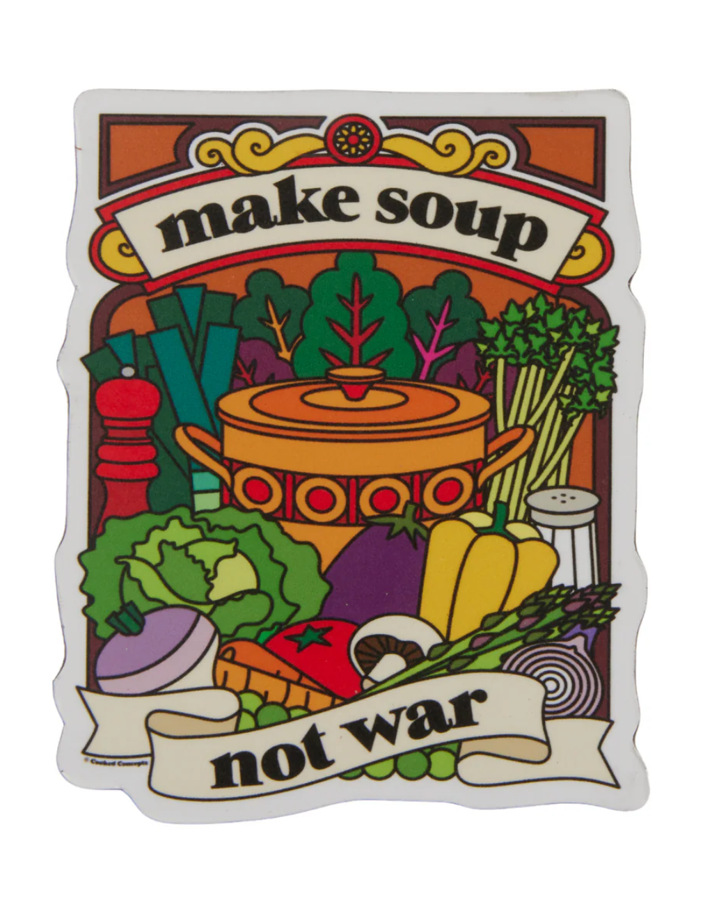 Cooked Concepts - Make Soup Not War Tote with matching magnet