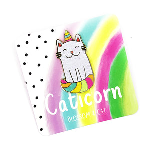 Blossom & Cat - Caticorn Enamel Pin · Lilac or Yellow · Choose Your Colour