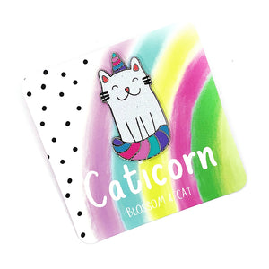 Blossom & Cat - Caticorn Enamel Pin · Lilac or Yellow · Choose Your Colour
