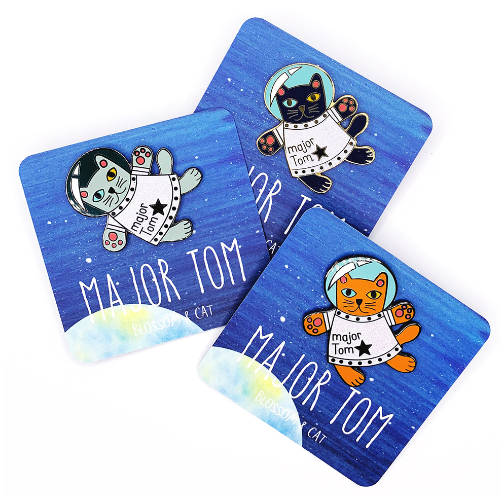 Blossom & Cat - Major Tom pin Choose Your Colour!