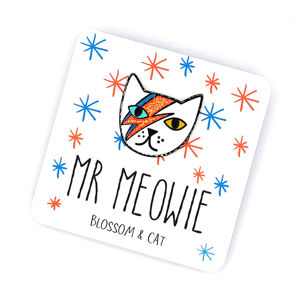 Blossom & Cat - Mr Meowie pin -  Choose your Colour