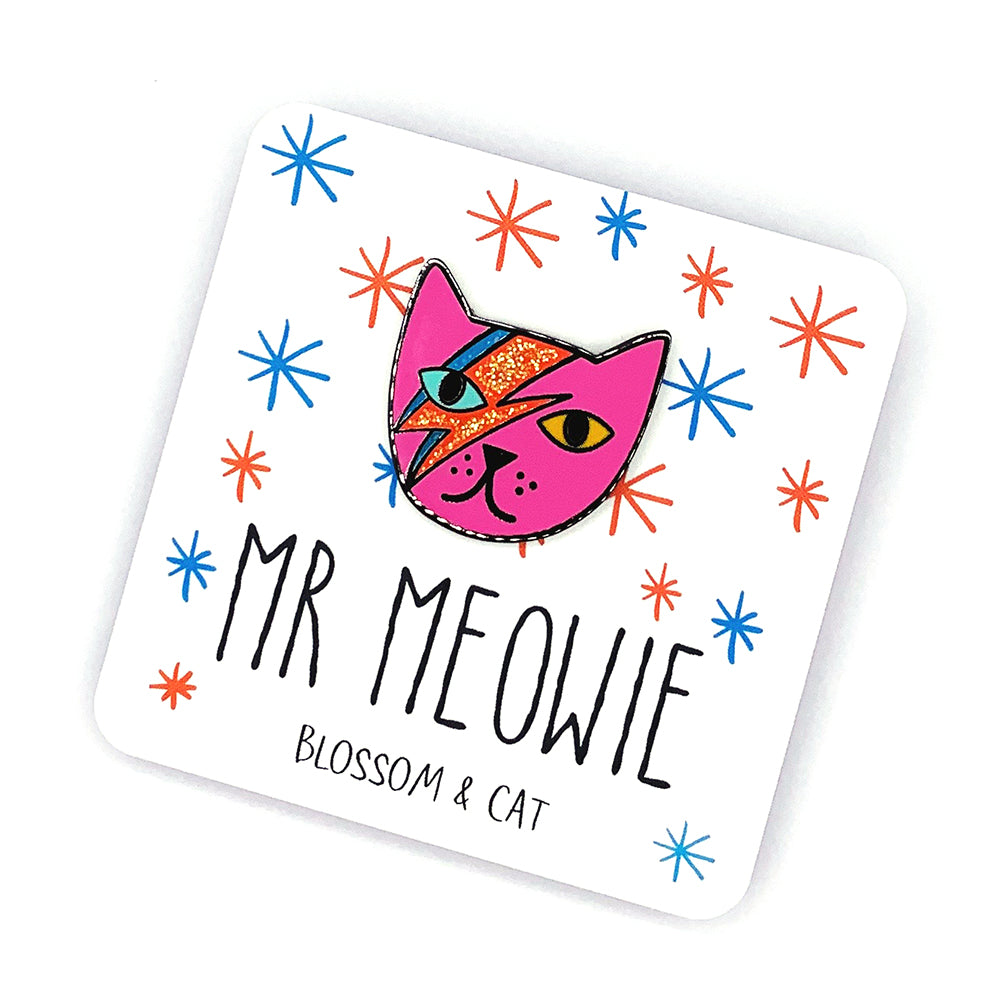 Blossom & Cat - Mr Meowie pin -  Choose your Colour