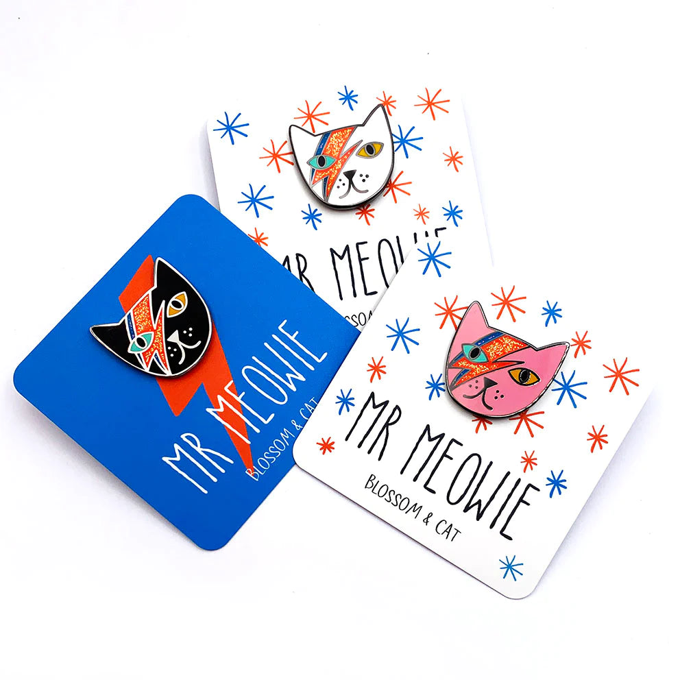 Blossom & Cat - Mr Meowie pin -  Choose your Colour