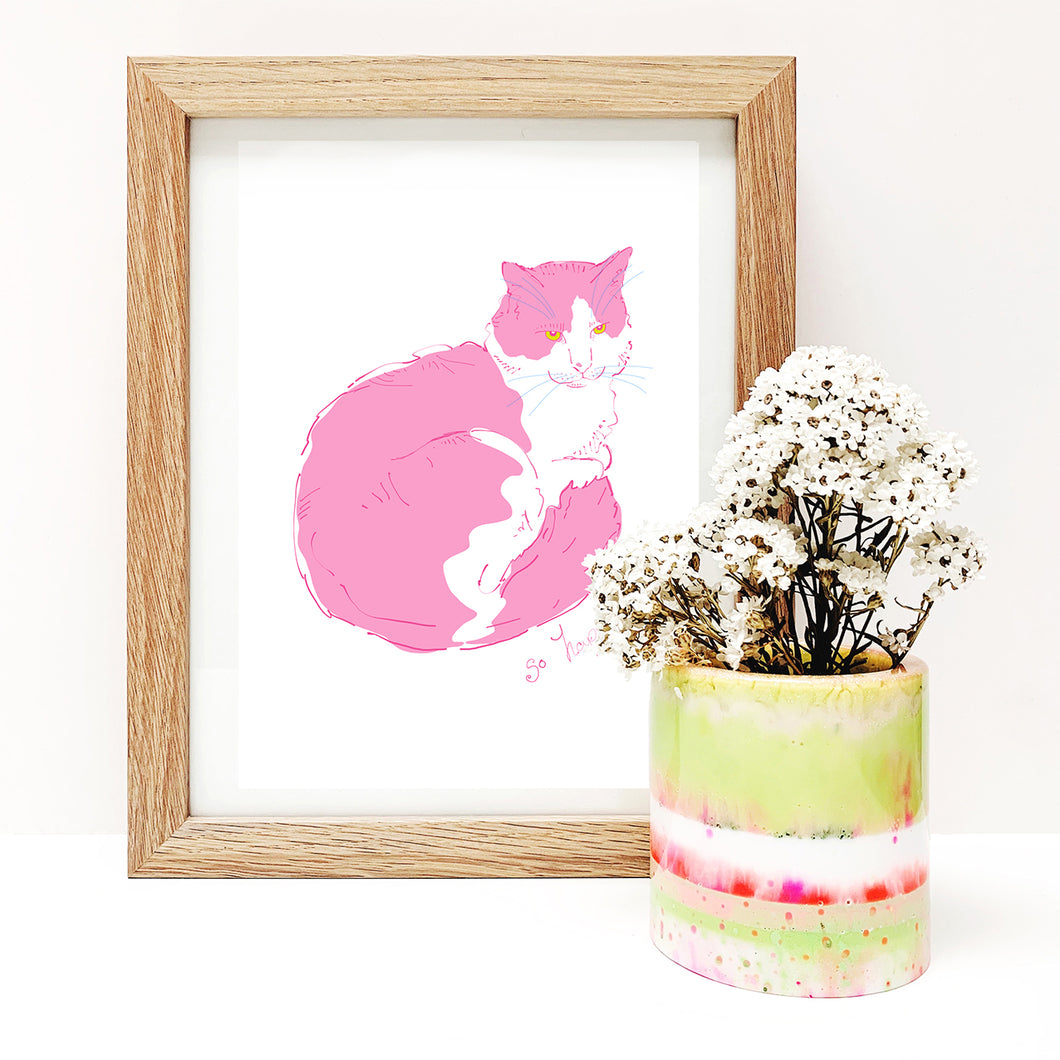 Colourful Cats A5 Art prints by Blossom and Cat