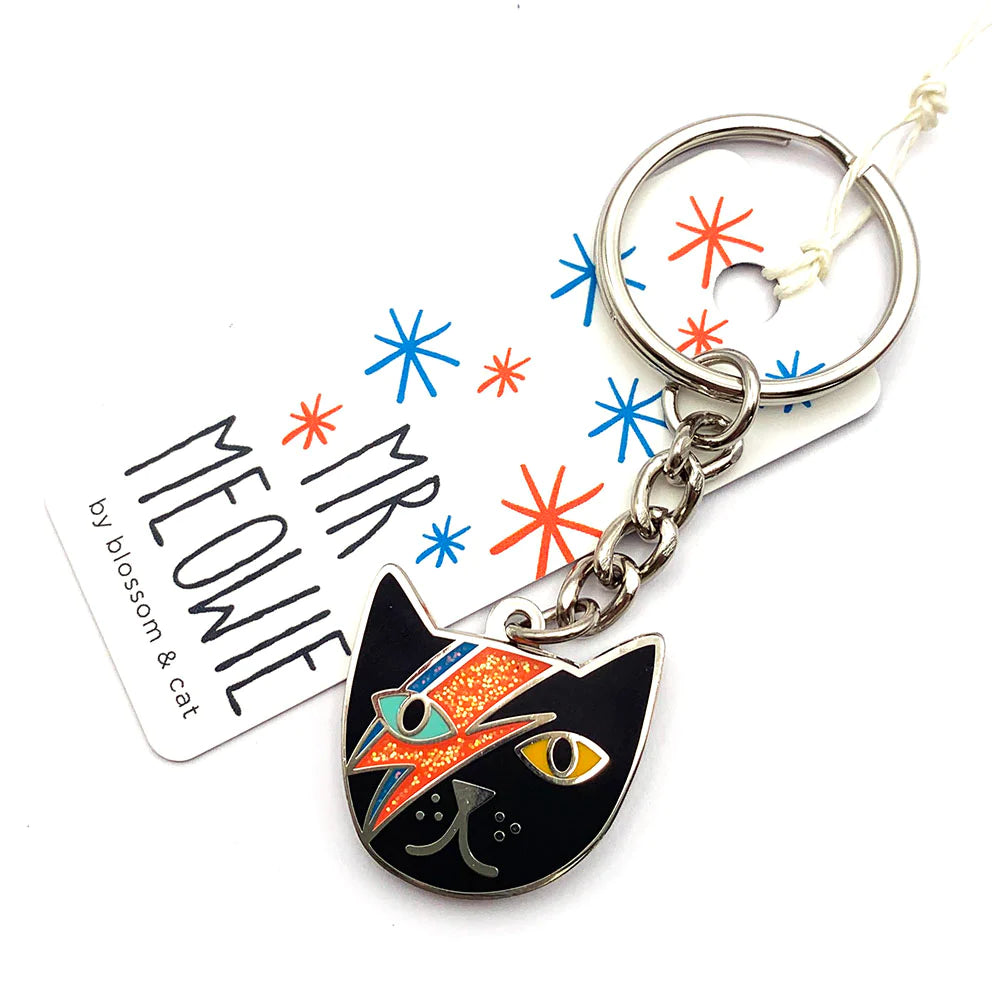 Blossom and Cat Keyring · Mr Meowie · Choose Your Colour