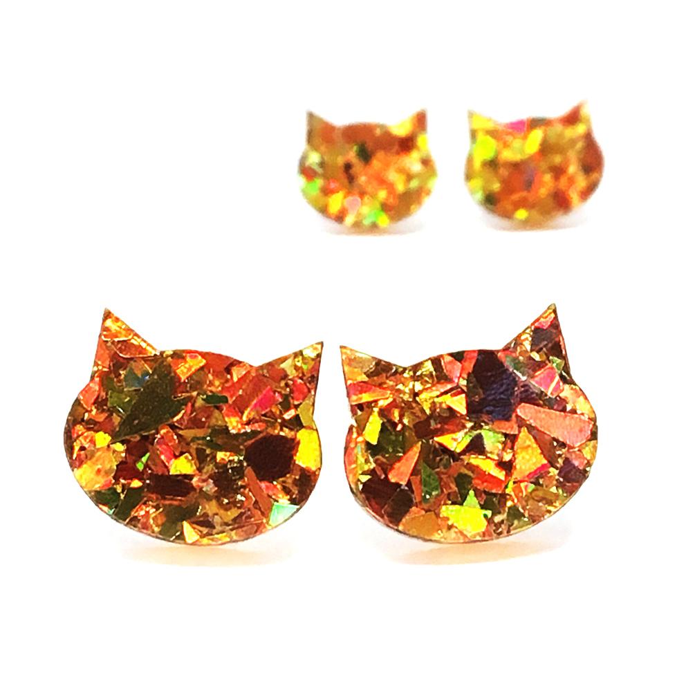 Blossom & Cat Glitzy Cat Earrings - Choose your colour & size!